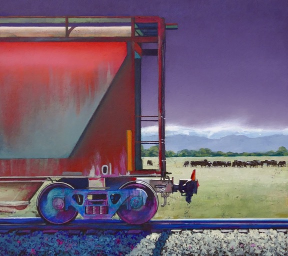 Trains & Plains, Acrylic, 20 x 22